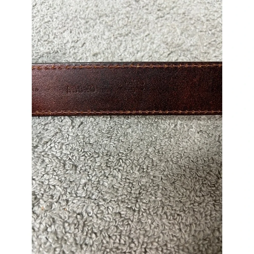 Cole Haan Mens Brown Leather Belt Solid Brass Buckle Crafted in England Size 34